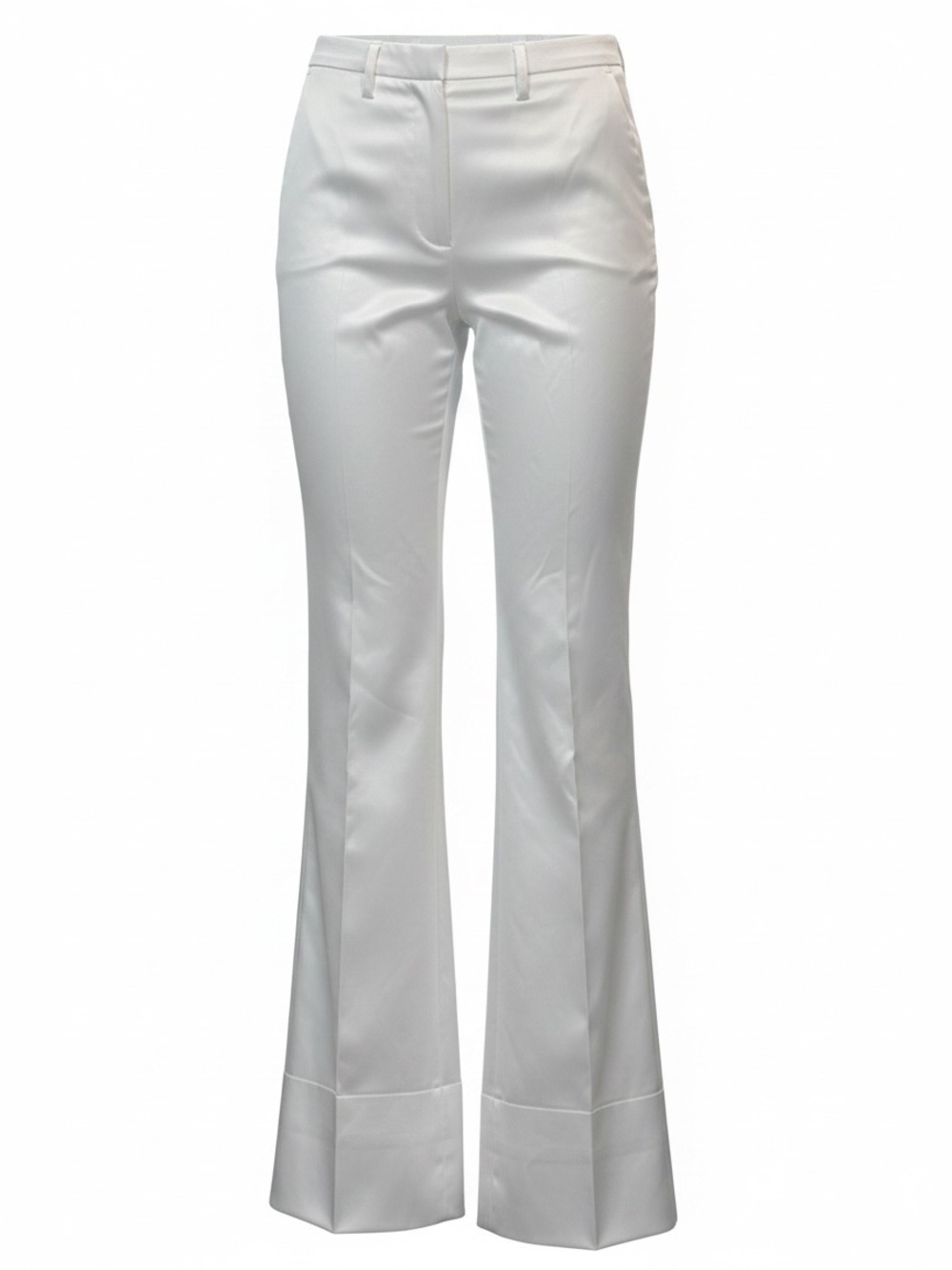 Prada Italy White Trouser Pants Size 44 Ready to be Hemmed Designer Womens